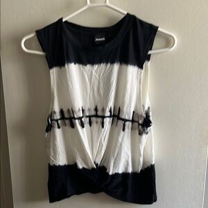 Mono B Black and White Twist Front Muscle Tee